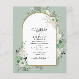 Flyer Convites de Casamento de Rosas Brancas de ORÇAMENT