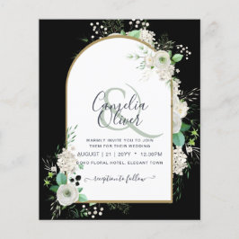 Flyer Convites de Casamento de Rosas Brancas de ORÇAMENT