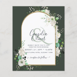 Flyer Convites de Casamento de Rosas Brancas de ORÇAMENT