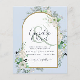 Flyer Convites de Casamento de Rosas Brancas de ORÇAMENT