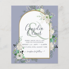Flyer Convites de Casamento de Rosas Brancas de ORÇAMENT