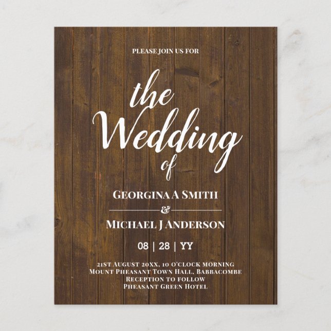 Flyer Convites de Casamento de TYPOGRAPHY de NEGÓCIOS Mi (Frente)