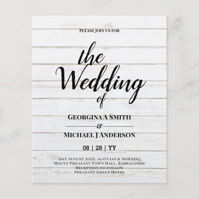 Flyer Convites de Casamento de TYPOGRAPHY de NEGÓCIOS Mi (Frente)