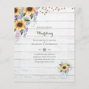 Flyer CONVITES DE CASAMENTO ECONÔMICOS - Girassóis Rústi