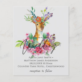 Flyer Convites de casamento Florais de Boho Woodland Dee
