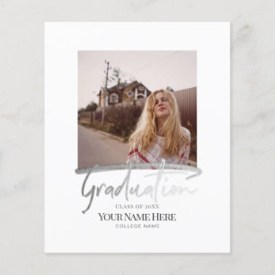 Flyer Convites de Foto para Graduação Elegante Moderna d
