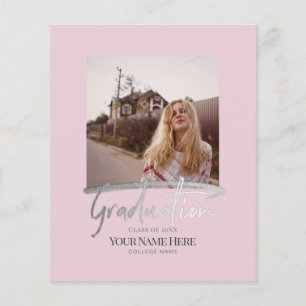 Flyer Convites de Foto para Graduação Elegante Moderna d