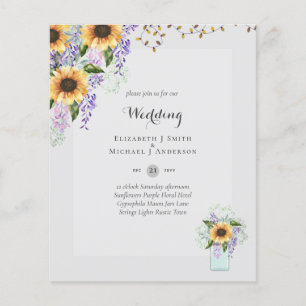 Flyer CONVITES ORÇAMENTAIS DE CASAMENTO - Girassóis Ru