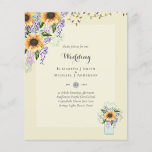 Flyer CONVITES ORÇAMENTAIS DE CASAMENTO - Girassóis Ru
