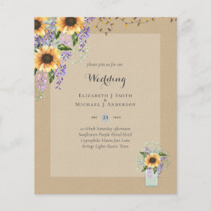 Flyer CONVITES ORÇAMENTAIS DE CASAMENTO - Girassóis Ru