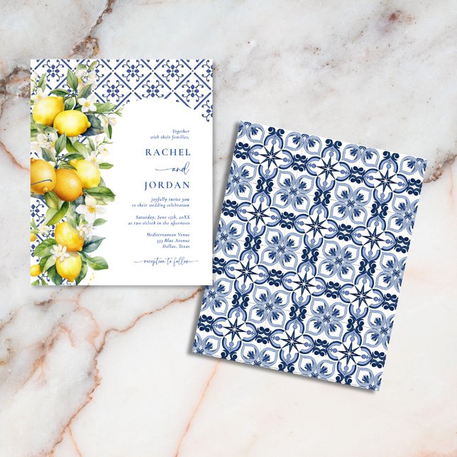 Flyer Convites para Casamento de Limão Mediterrânico (Criador carregado)