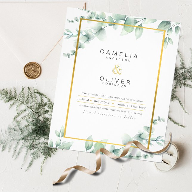 Flyer Convites para Casamento de Orçamento Eucalyptus Gr (Criador carregado)