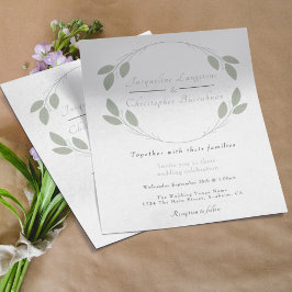 Flyer Convites para Casamento Eucalyptus Russos Elegante