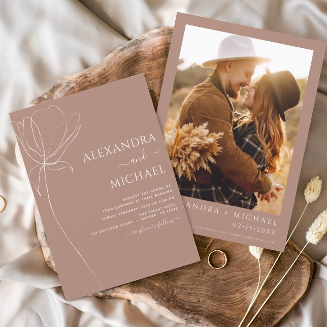 Flyer Convites para Casamento Floral de Boho de Orçament (Criador carregado)