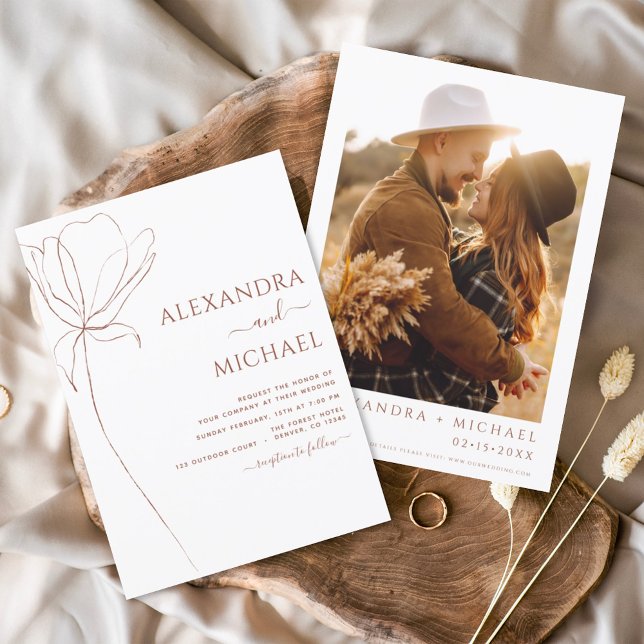 Flyer Convites para Casamento Floral de Boho de Orçament (Criador carregado)