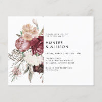 Convocação para Casamento Floral Dusty