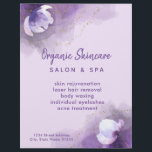 Flyer cor d'água roxa do skincare<br><div class="desc">note que este é um produto impresso sem GLITTER REAL</div>