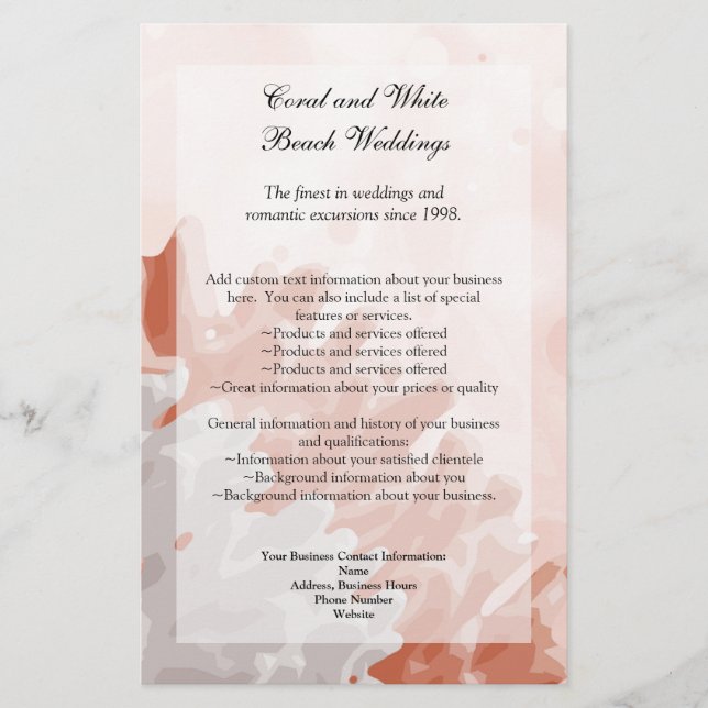 Flyer Coral e recife branco (Frente)