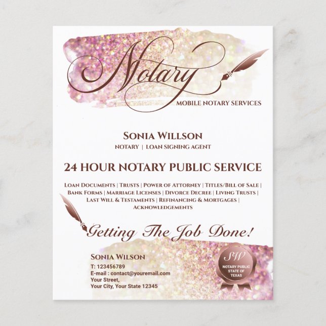 Flyer Corante Notário Móvel e Agente de Sinalização de E (Frente)