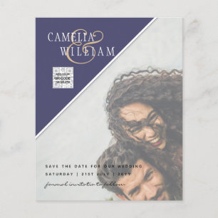 Flyer Cores Mistas do Convite para Casamento de Fotos Or