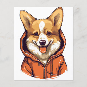 Flyer Corgi Engraçado Vestindo Moletom
