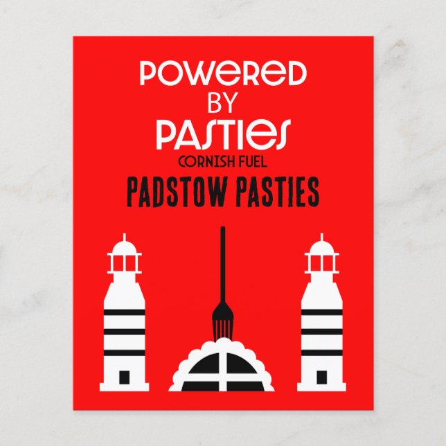 Flyer Cornwall Cornish Pasties Comida Inglesa (Frente)