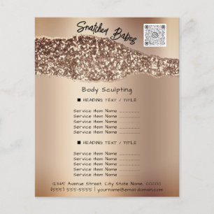 Flyer Corpo Esculpindo Cabelo de Bela Salão QR LOGO Rosa