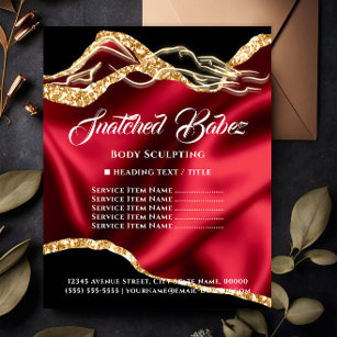 Flyer Corpo Massage Esculpindo Lista de Preços Dourados 