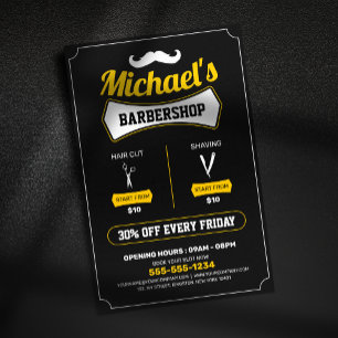 Flyer Corte de Cabelo Clássico na Barbearia