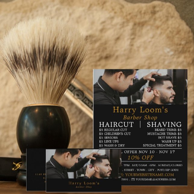 Flyer Corte de cabelo Na moda, publicidade masculina (Criador carregado)