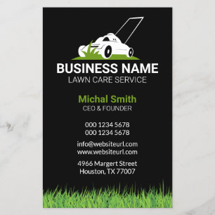 Flyer Corte de grama ousado e profissional