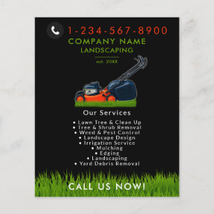 Flyer Corte de Grama Paisagismo Jardim Cuidados com o Gr