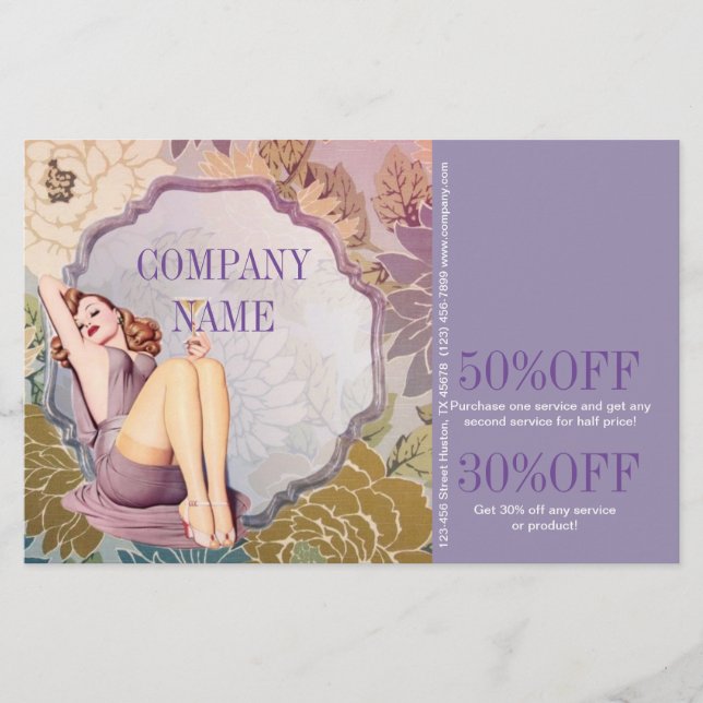 Flyer Cosmetologista Maquiador de cabelo SPA Salão (Frente)