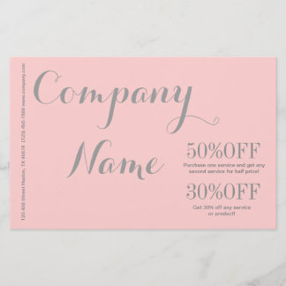 Flyer Cosmetologista minimalista chic moderno rosa corad