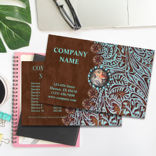 Flyer couro utilizado ferramentas marrom do país