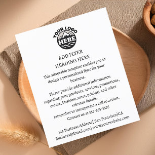 Flyer Crie o seu logotipo de empresa - Branco minimalist