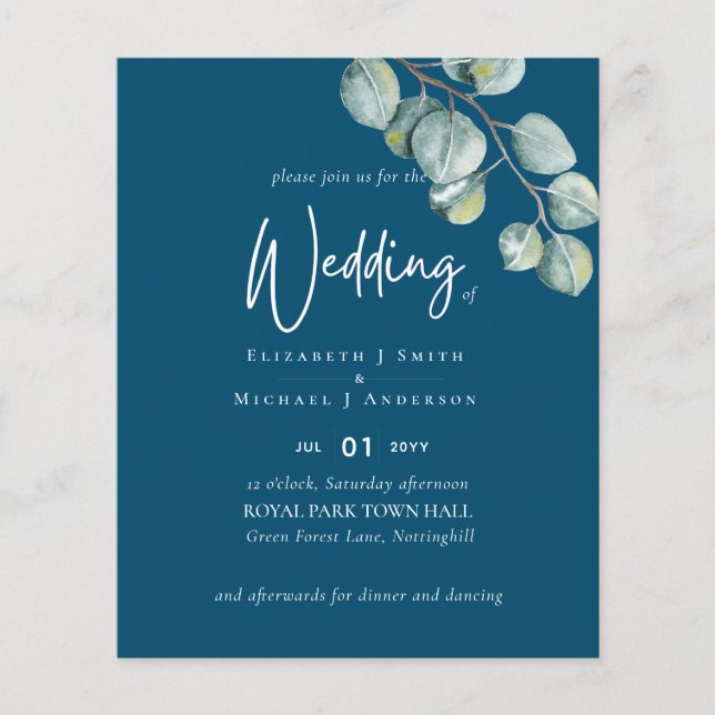 Flyer Crie Seu Próprio Cartaz de Casamento de Eucalipto  (Frente)