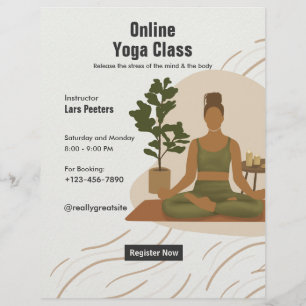 Flyer Crie suas próprias classes online de ioga personal