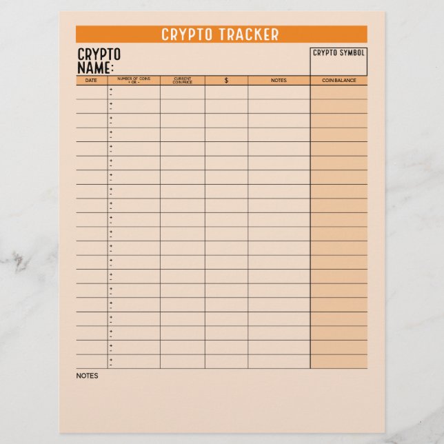 Flyer Cripto Asset Tracker com Equilíbrio de Moedas, Tra (Frente)