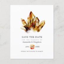 Cristais de Olho de Tigre Casamento Save The Date