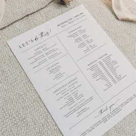 Flyer Cronograma de Detalhes do Dia de Casamento do Boho