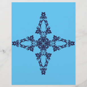 Flyer Cruz Cristã com Ornamentação Azul