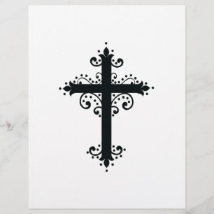 Flyer Cruz Religiosa com um ornamento
