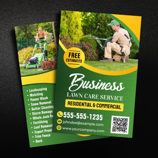 Flyer Cuidado com Gramado Verde e Amarelo Paisagismo Cor (Criador carregado)