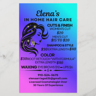 Flyer Cuidado de cabelo em casa da Elena