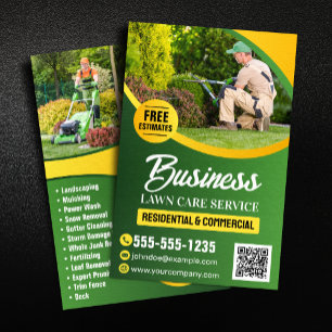 Flyer Cuidado de Jardim Verde e Amarelo Paisagismo Corte