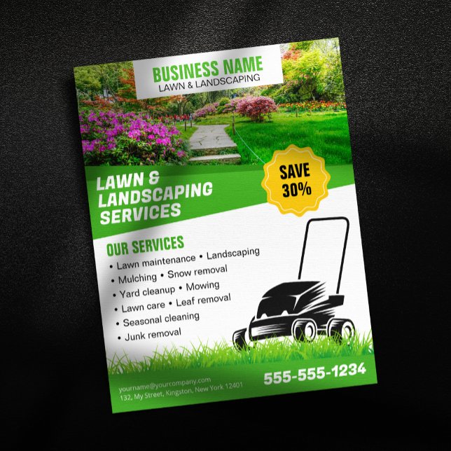 Flyer Cuidado Profissional com Gramados e Paisagismo Ver (Criador carregado)