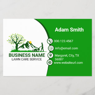 Flyer Cuidado Profissional com Gramados Jardins Verdes e