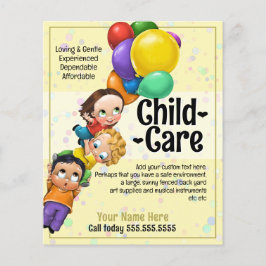 Flyer Cuidados infantis de dia bonito Promo de Crianças 