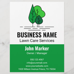 Flyer Cuidados Leais de Paisagem de Árvore Minimalista V